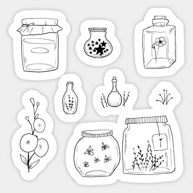 Cute Jar illustrations Sticker by Mayarart